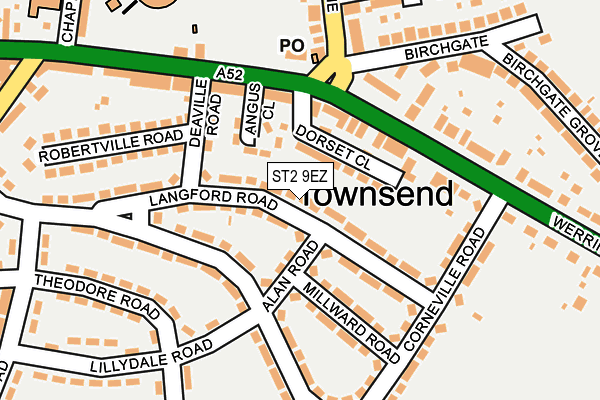 ST2 9EZ map - OS OpenMap – Local (Ordnance Survey)