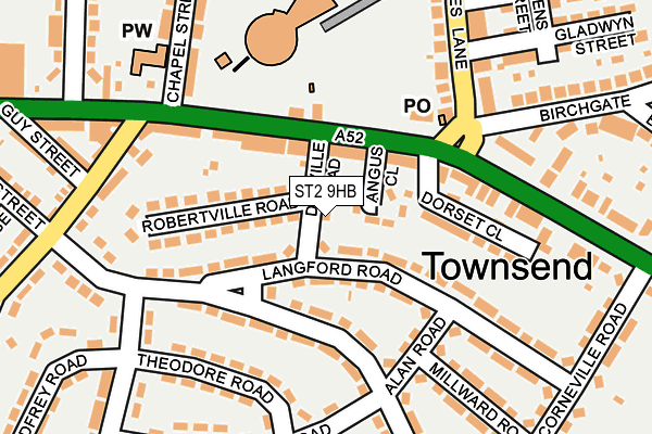 ST2 9HB map - OS OpenMap – Local (Ordnance Survey)