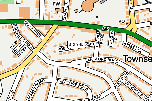 ST2 9HD map - OS OpenMap – Local (Ordnance Survey)