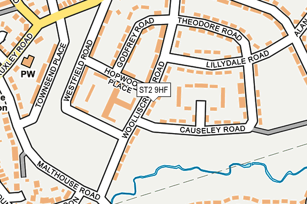 ST2 9HF map - OS OpenMap – Local (Ordnance Survey)