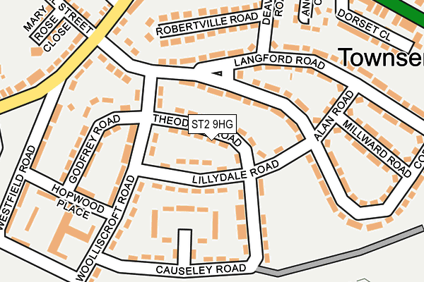 ST2 9HG map - OS OpenMap – Local (Ordnance Survey)