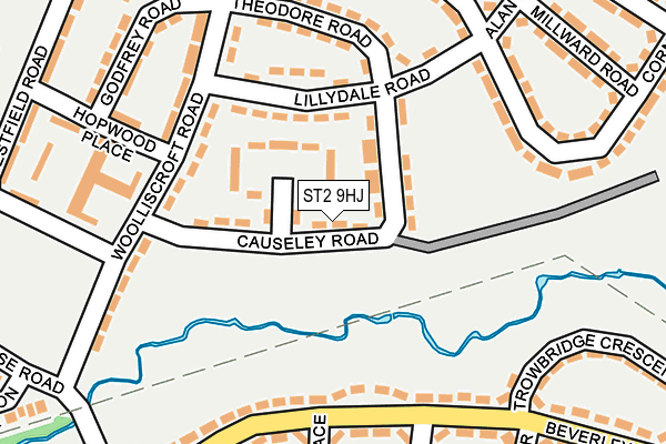 ST2 9HJ map - OS OpenMap – Local (Ordnance Survey)