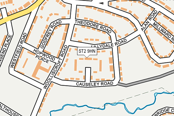 ST2 9HN map - OS OpenMap – Local (Ordnance Survey)