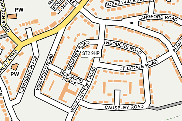 ST2 9HP map - OS OpenMap – Local (Ordnance Survey)