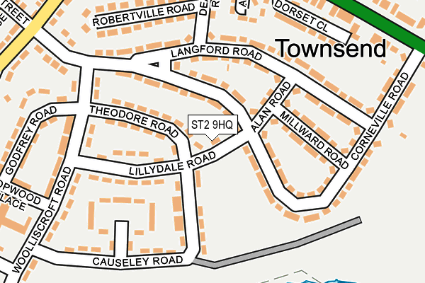 ST2 9HQ map - OS OpenMap – Local (Ordnance Survey)