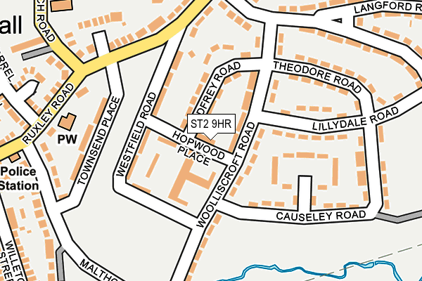 ST2 9HR map - OS OpenMap – Local (Ordnance Survey)