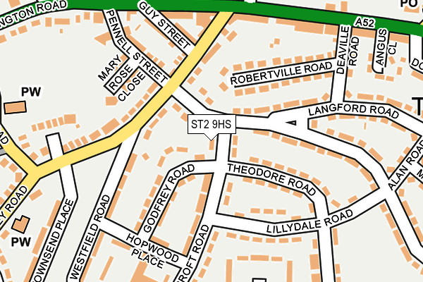 ST2 9HS map - OS OpenMap – Local (Ordnance Survey)