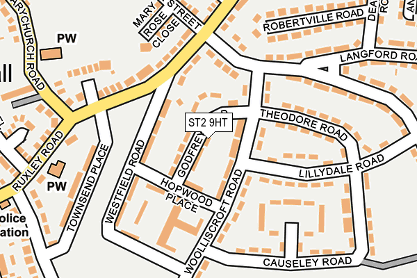 ST2 9HT map - OS OpenMap – Local (Ordnance Survey)