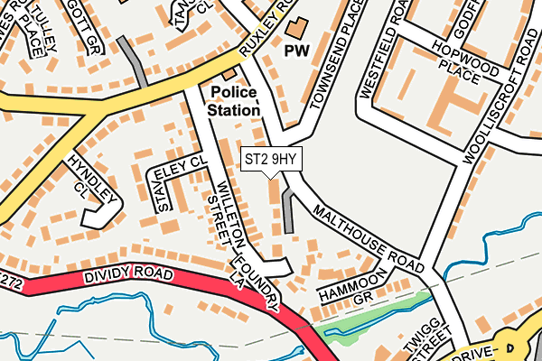 ST2 9HY map - OS OpenMap – Local (Ordnance Survey)