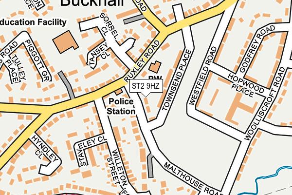 ST2 9HZ map - OS OpenMap – Local (Ordnance Survey)