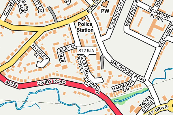 ST2 9JA map - OS OpenMap – Local (Ordnance Survey)