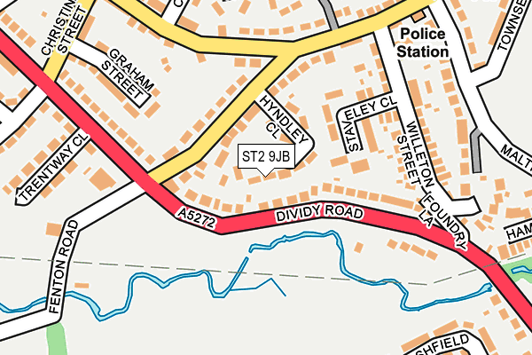 ST2 9JB map - OS OpenMap – Local (Ordnance Survey)