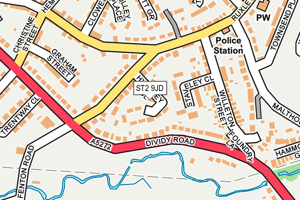ST2 9JD map - OS OpenMap – Local (Ordnance Survey)