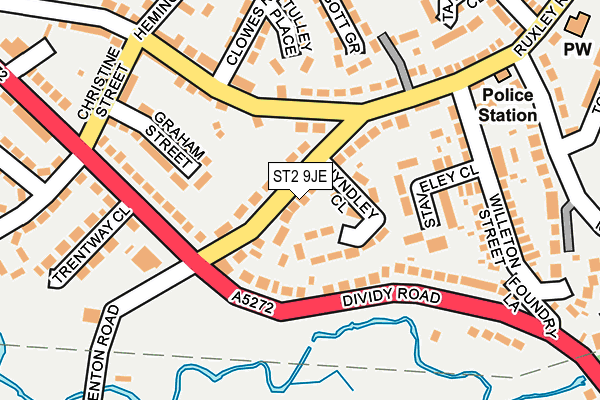 ST2 9JE map - OS OpenMap – Local (Ordnance Survey)