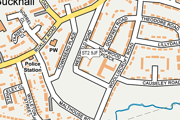 ST2 9JF map - OS OpenMap – Local (Ordnance Survey)