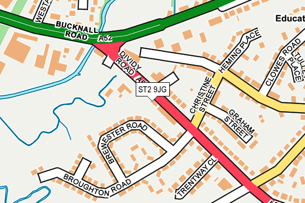 ST2 9JG map - OS OpenMap – Local (Ordnance Survey)