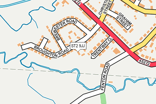 ST2 9JJ map - OS OpenMap – Local (Ordnance Survey)