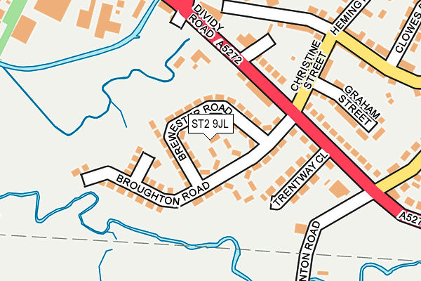 ST2 9JL map - OS OpenMap – Local (Ordnance Survey)