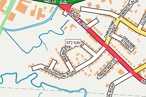 ST2 9JN map - OS OpenMap – Local (Ordnance Survey)