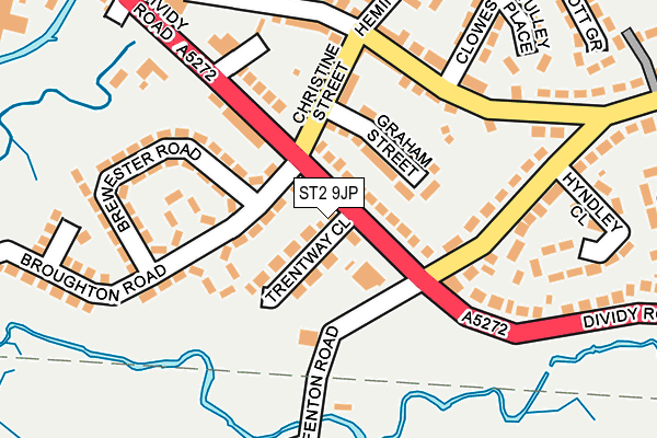 ST2 9JP map - OS OpenMap – Local (Ordnance Survey)