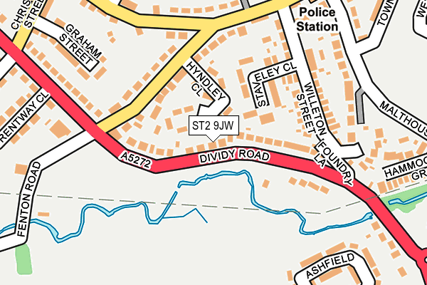 ST2 9JW map - OS OpenMap – Local (Ordnance Survey)