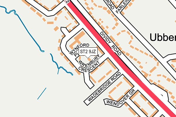 ST2 9JZ map - OS OpenMap – Local (Ordnance Survey)