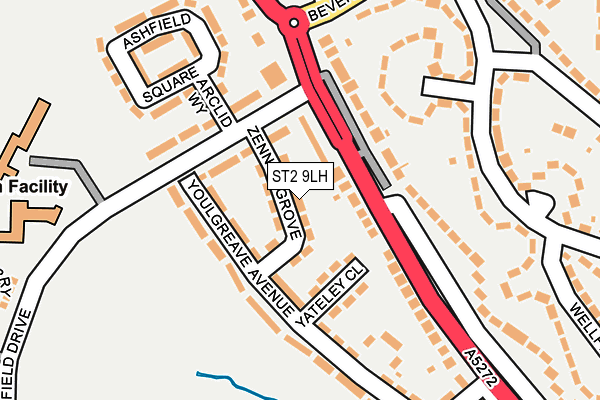 ST2 9LH map - OS OpenMap – Local (Ordnance Survey)