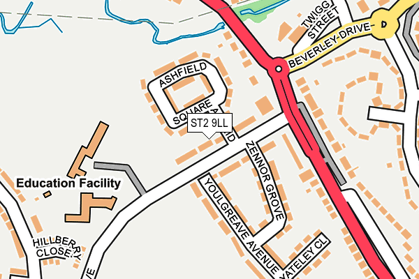 ST2 9LL map - OS OpenMap – Local (Ordnance Survey)