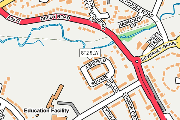 ST2 9LW map - OS OpenMap – Local (Ordnance Survey)