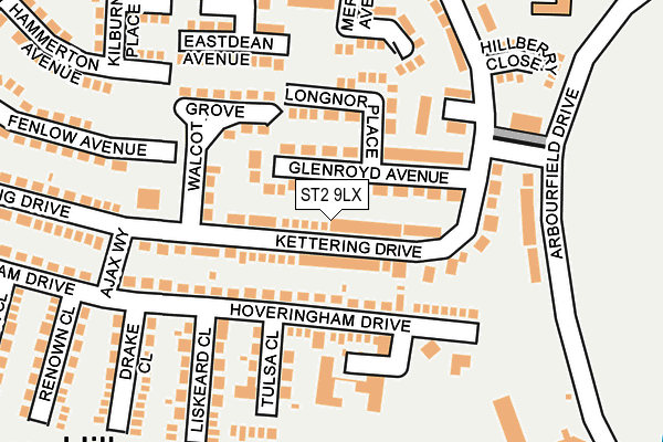 ST2 9LX map - OS OpenMap – Local (Ordnance Survey)