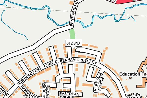 ST2 9NX map - OS OpenMap – Local (Ordnance Survey)