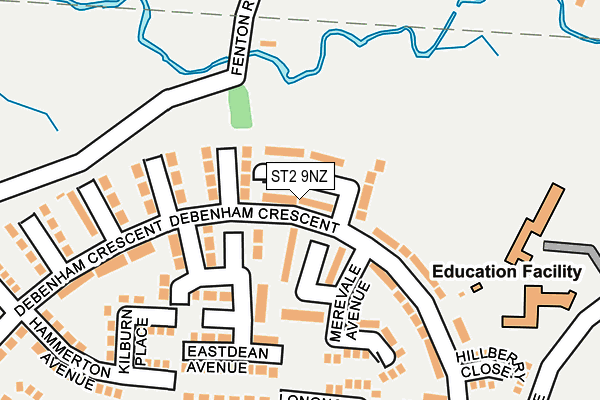 ST2 9NZ map - OS OpenMap – Local (Ordnance Survey)