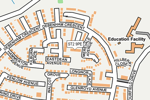 ST2 9PE map - OS OpenMap – Local (Ordnance Survey)