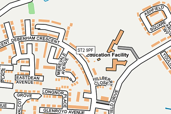 ST2 9PF map - OS OpenMap – Local (Ordnance Survey)