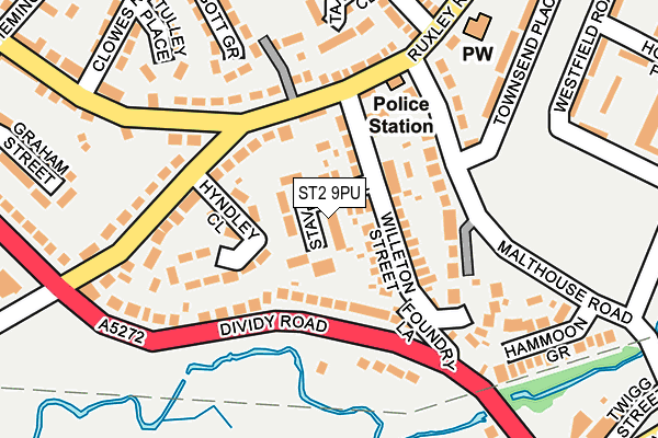ST2 9PU map - OS OpenMap – Local (Ordnance Survey)