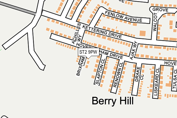 ST2 9PW map - OS OpenMap – Local (Ordnance Survey)