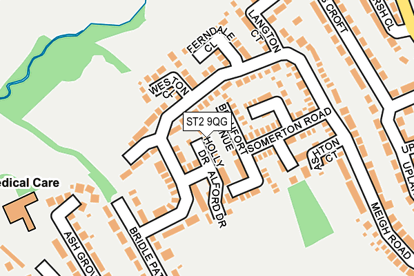 ST2 9QG map - OS OpenMap – Local (Ordnance Survey)