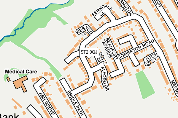 ST2 9QJ map - OS OpenMap – Local (Ordnance Survey)