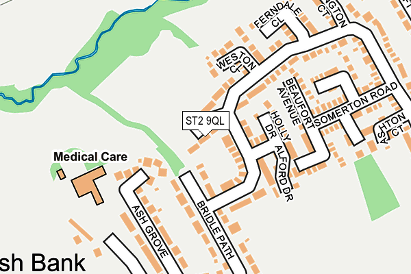 ST2 9QL map - OS OpenMap – Local (Ordnance Survey)