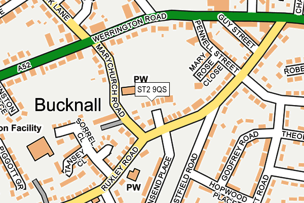 ST2 9QS map - OS OpenMap – Local (Ordnance Survey)