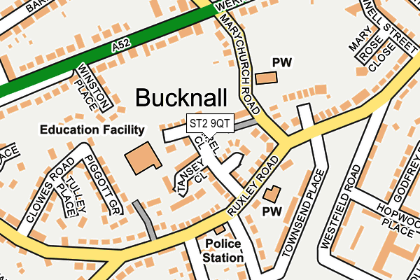 ST2 9QT map - OS OpenMap – Local (Ordnance Survey)