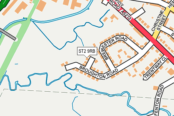 ST2 9RB map - OS OpenMap – Local (Ordnance Survey)