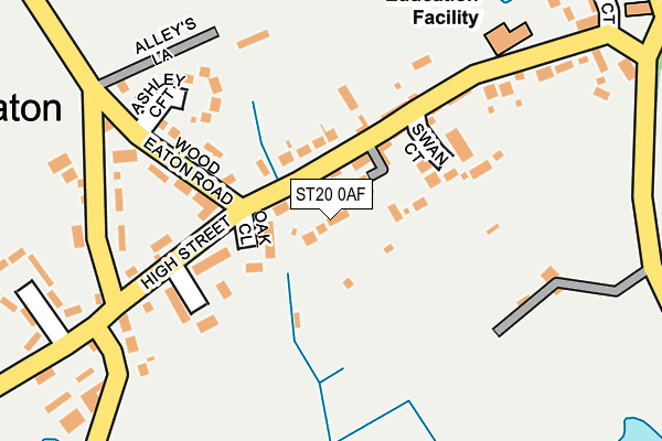 ST20 0AF map - OS OpenMap – Local (Ordnance Survey)