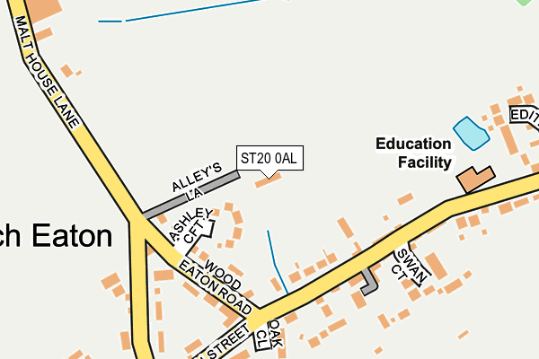 ST20 0AL map - OS OpenMap – Local (Ordnance Survey)