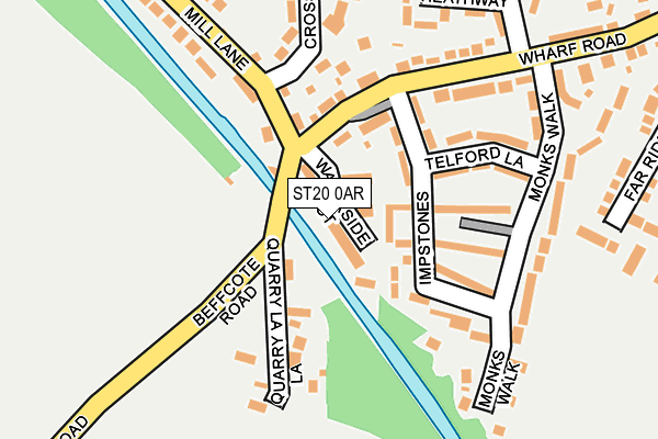 ST20 0AR map - OS OpenMap – Local (Ordnance Survey)