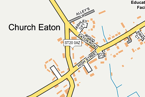 ST20 0AZ map - OS OpenMap – Local (Ordnance Survey)