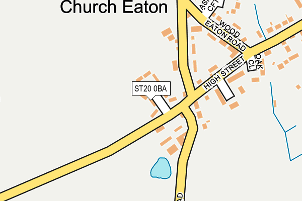 ST20 0BA map - OS OpenMap – Local (Ordnance Survey)