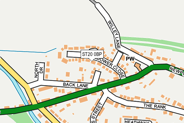 ST20 0BP map - OS OpenMap – Local (Ordnance Survey)