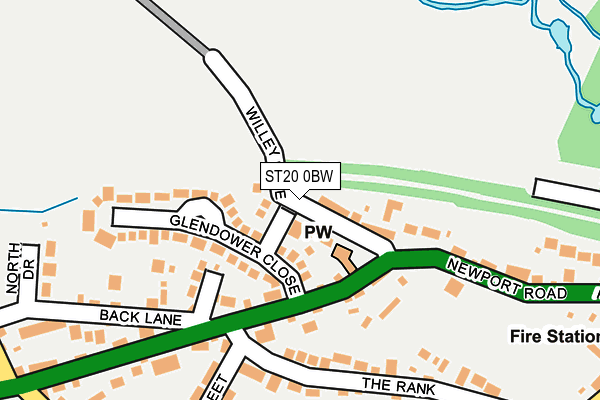 ST20 0BW map - OS OpenMap – Local (Ordnance Survey)