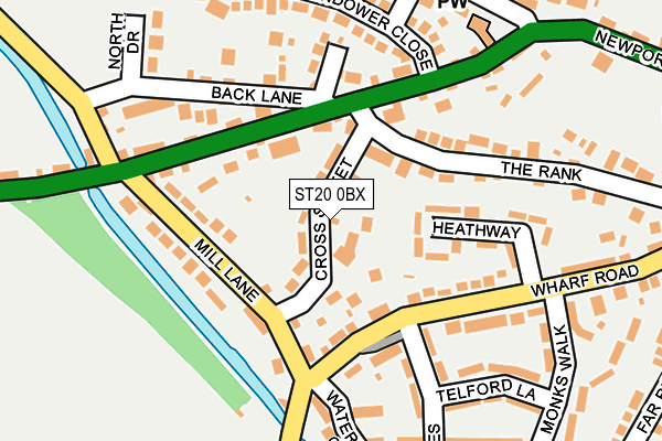 ST20 0BX map - OS OpenMap – Local (Ordnance Survey)